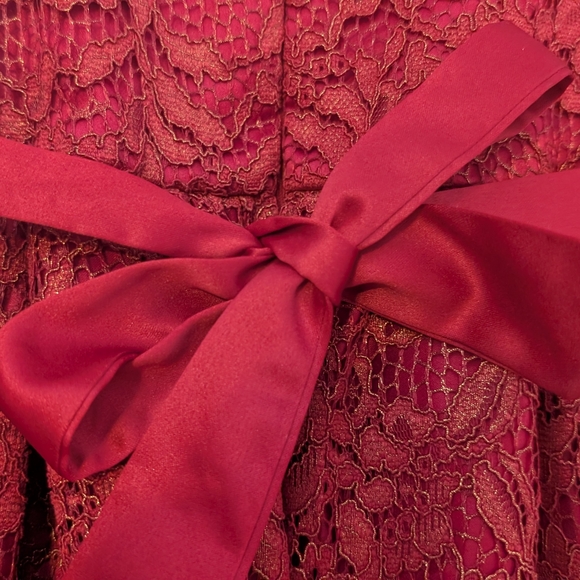 American Princess Maroon Lace Dress with Pearl Detail - Picture 10 of 13